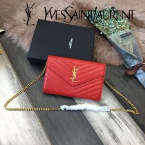 YSL-377828-08 聖邏蘭新款原版皮球紋黑扣信封包