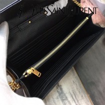 YSL-377828-02 聖邏蘭新款原版皮球紋黑扣信封包