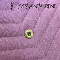 YSL-377828-010 聖邏蘭新款原版皮球紋黑扣信封包