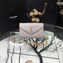 YSL-377828-03 聖邏蘭新款原版皮球紋黑扣信封包