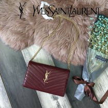 YSL-377828-09 聖邏蘭新款原版皮球紋黑扣信封包