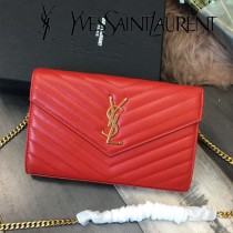 YSL-377828-08 聖邏蘭新款原版皮球紋黑扣信封包