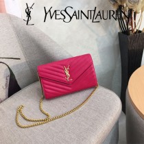 YSL-377828-04 聖邏蘭新款原版皮球紋黑扣信封包