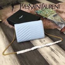 YSL-377828-07 聖邏蘭新款原版皮球紋黑扣信封包