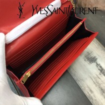 YSL-377828-08 聖邏蘭新款原版皮球紋黑扣信封包