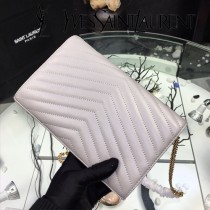 YSL-377828-03 聖邏蘭新款原版皮球紋黑扣信封包