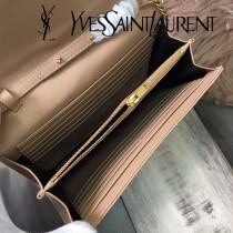 YSL-377828-06 聖邏蘭新款原版皮球紋黑扣信封包