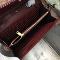 YSL-377828-09 聖邏蘭新款原版皮球紋黑扣信封包