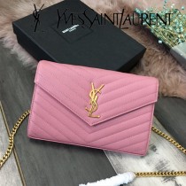 YSL-377828-010 聖邏蘭新款原版皮球紋黑扣信封包