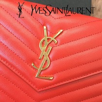 YSL-377828-08 聖邏蘭新款原版皮球紋黑扣信封包