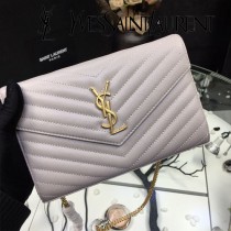 YSL-377828-03 聖邏蘭新款原版皮球紋黑扣信封包