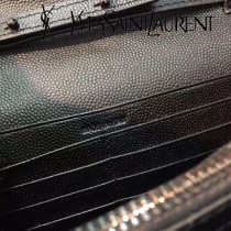 YSL-377828 聖邏蘭新款原版皮球紋黑扣信封包