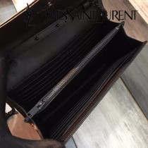 YSL-377828 聖邏蘭新款原版皮球紋黑扣信封包