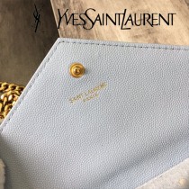 YSL-377828-07 聖邏蘭新款原版皮球紋黑扣信封包