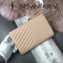 YSL-377828-06 聖邏蘭新款原版皮球紋黑扣信封包