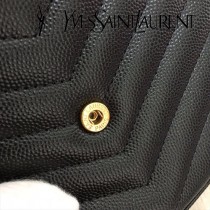YSL-377828-02 聖邏蘭新款原版皮球紋黑扣信封包
