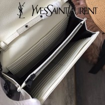YSL-377828-01 聖邏蘭新款原版皮球紋黑扣信封包