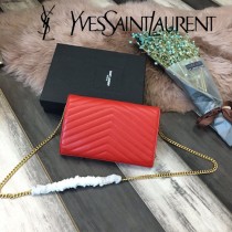 YSL-377828-08 聖邏蘭新款原版皮球紋黑扣信封包