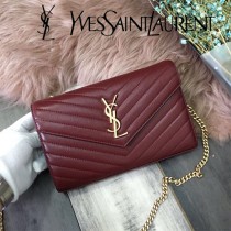 YSL-377828-09 聖邏蘭新款原版皮球紋黑扣信封包