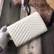 YSL-377828-01 聖邏蘭新款原版皮球紋黑扣信封包