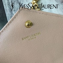 YSL-377828-06 聖邏蘭新款原版皮球紋黑扣信封包