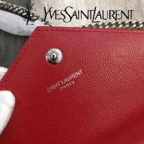 YSL-377828-017 聖邏蘭新款原版皮球紋銀扣信封包