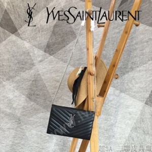 YSL-377828-012 聖邏蘭新款原版皮球紋銀扣信封包