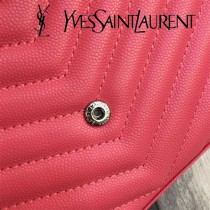 YSL-377828-018 聖邏蘭新款原版皮球紋銀扣信封包