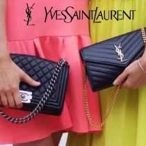 YSL-377828-012 聖邏蘭新款原版皮球紋銀扣信封包
