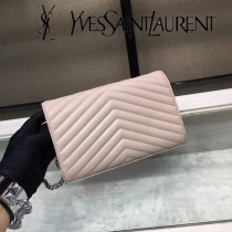 YSL-377828-011 聖邏蘭新款原版皮球紋銀扣信封包