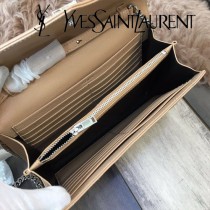 YSL-377828-015 聖邏蘭新款原版皮球紋銀扣信封包