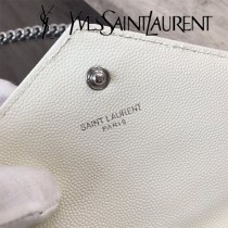 YSL-377828-014 聖邏蘭新款原版皮球紋銀扣信封包