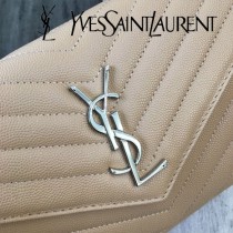 YSL-377828-015 聖邏蘭新款原版皮球紋銀扣信封包