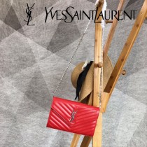 YSL-377828-017 聖邏蘭新款原版皮球紋銀扣信封包