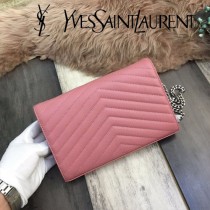 YSL-377828-016 聖邏蘭新款原版皮球紋銀扣信封包