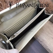 YSL-377828-014 聖邏蘭新款原版皮球紋銀扣信封包