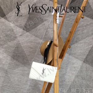 YSL-377828-014 聖邏蘭新款原版皮球紋銀扣信封包