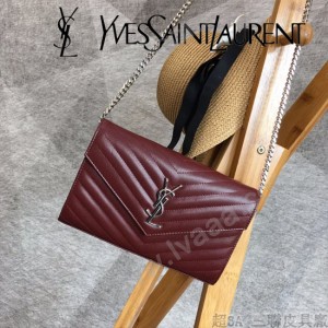 YSL-377828-019  聖邏蘭新款原版皮球紋銀扣信封包