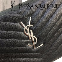 YSL-377828-012 聖邏蘭新款原版皮球紋銀扣信封包
