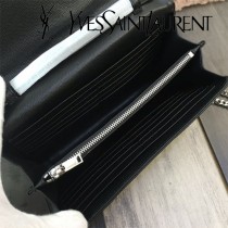 YSL-377828-012 聖邏蘭新款原版皮球紋銀扣信封包
