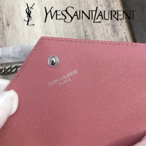 YSL-377828-016 聖邏蘭新款原版皮球紋銀扣信封包