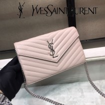 YSL-377828-011 聖邏蘭新款原版皮球紋銀扣信封包