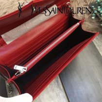 YSL-377828-017 聖邏蘭新款原版皮球紋銀扣信封包