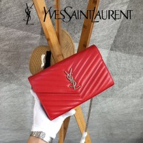 YSL-377828-017 聖邏蘭新款原版皮球紋銀扣信封包