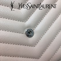 YSL-377828-011 聖邏蘭新款原版皮球紋銀扣信封包