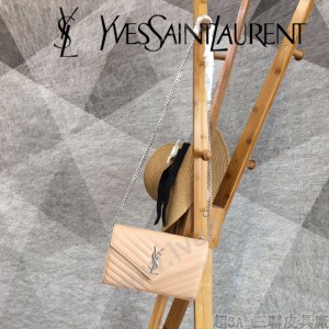 YSL-377828-015 聖邏蘭新款原版皮球紋銀扣信封包
