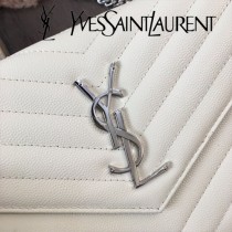 YSL-377828-014 聖邏蘭新款原版皮球紋銀扣信封包