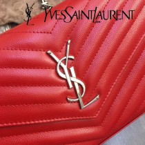 YSL-377828-017 聖邏蘭新款原版皮球紋銀扣信封包