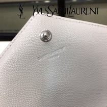 YSL-377828-013 聖邏蘭新款原版皮球紋銀扣信封包
