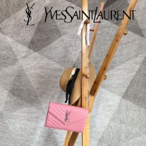 YSL-377828-016 聖邏蘭新款原版皮球紋銀扣信封包